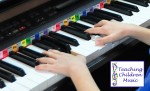 color-coded piano insert closeup